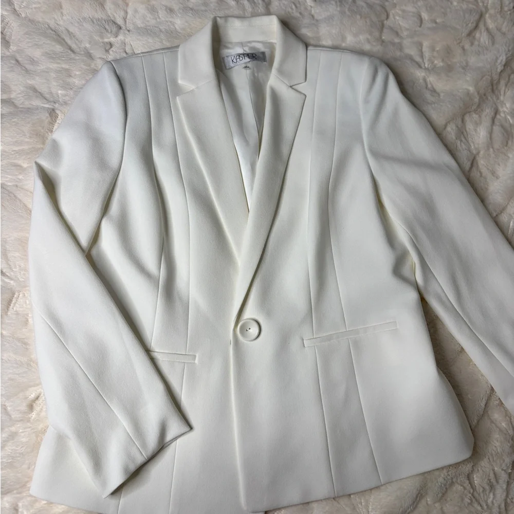 Kasper White Tailored Blazer - Picture 6 of 7